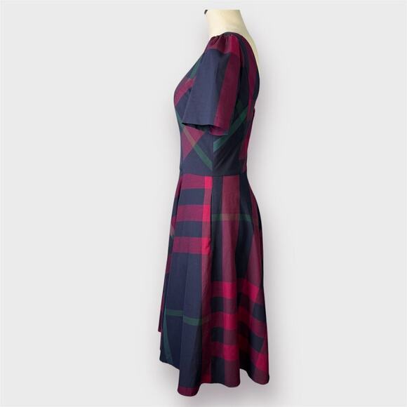 Modcloth I Rest My Grace Plaid Midi Dress Twee A-Line Short Sleeve Women's Sz 6 - Picture 10 of 12